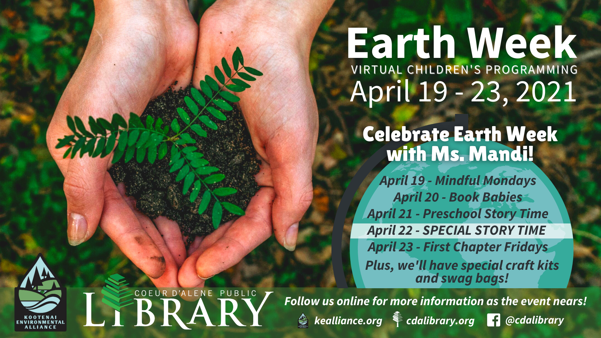 Earth Week Story Time Facebook Live Coeur D Alene Public Library