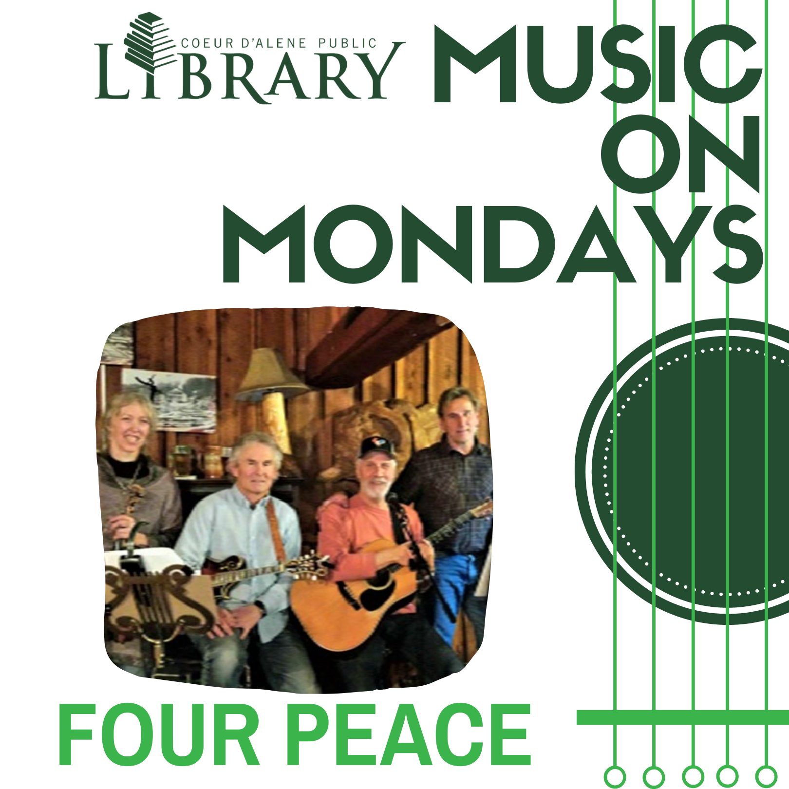 Music On Mondays Concert Series Four Peace Coeur d'Alene Public Library