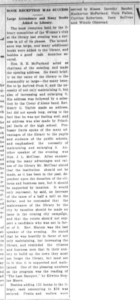 1908 Newspaper clipping of library book reception