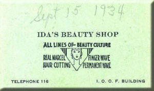Business card circa 1934