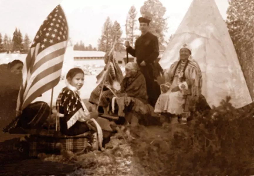 Tribe with American flag