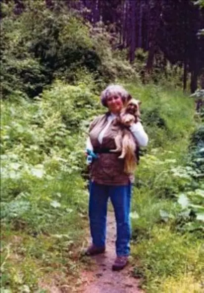 Sandie with dog Jack Parr circa 2004