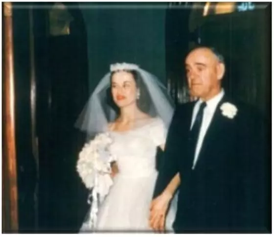 Ivin and daughter on wedding day circa 1955