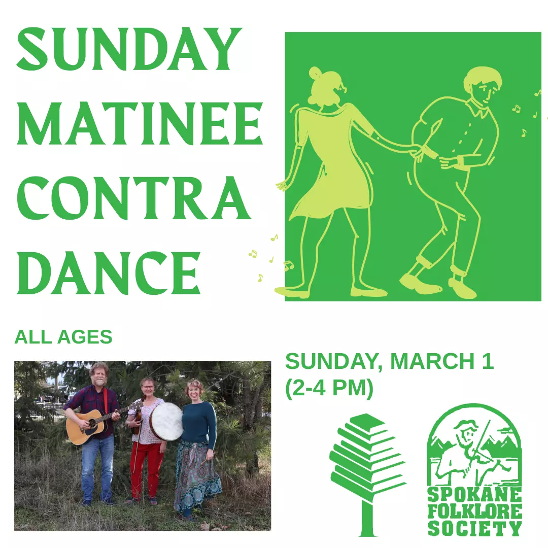 Sunday Matinee Contra Dance (All Ages) – Sunday, March 1 (2-4 pm)