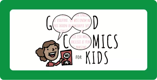 A kid holding a comic book. 