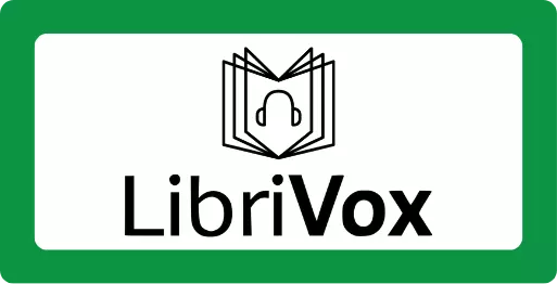 LibriVox with headphones on an open book.