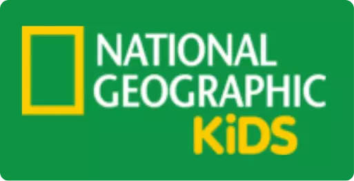 National Geographic Kids with yellow rectangular frame.