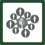 People connected to the library logo.