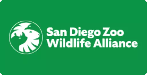 San Diego Zoo Wildlife Alliance with lion and rhino icon.