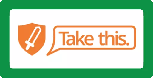 A sword and shield graphic.