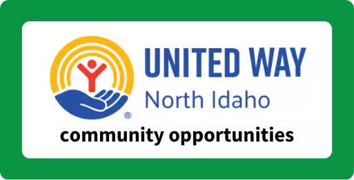 United Way North Idaho and open hand holding stick figure - Community Opportunities