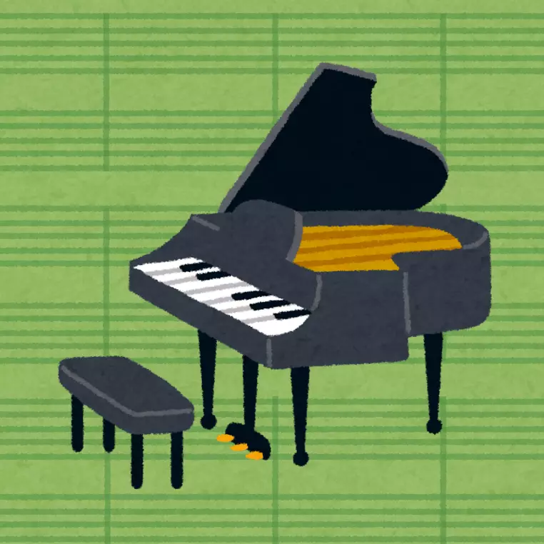 cartoon of a piano